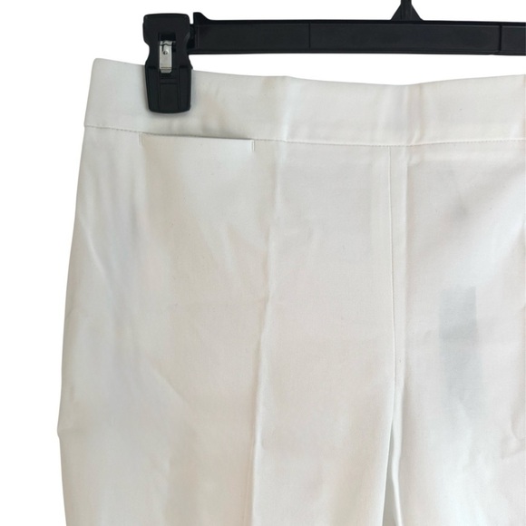 NWT Talbots White Classic Side Zip Pants Cotton Stretch Office Casual Size 12 - Picture 5 of 10